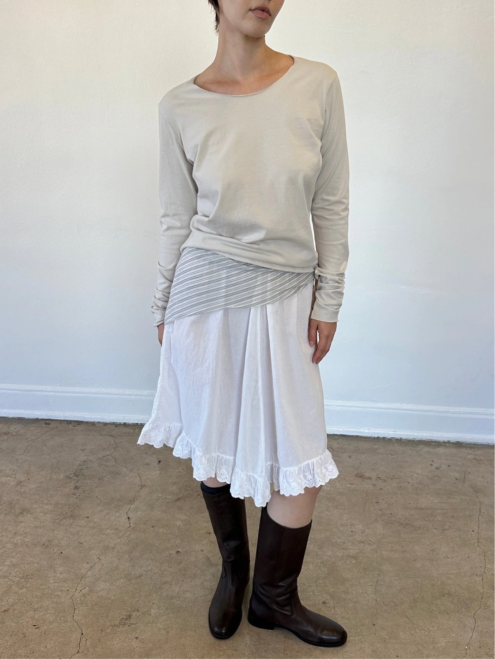 Charlie Beads Jaden Longsleeve Tee in Cream
